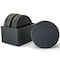 Dacasso Black Leatherette 10 Round Coaster Set with Holder AG-1335 - alternate 7